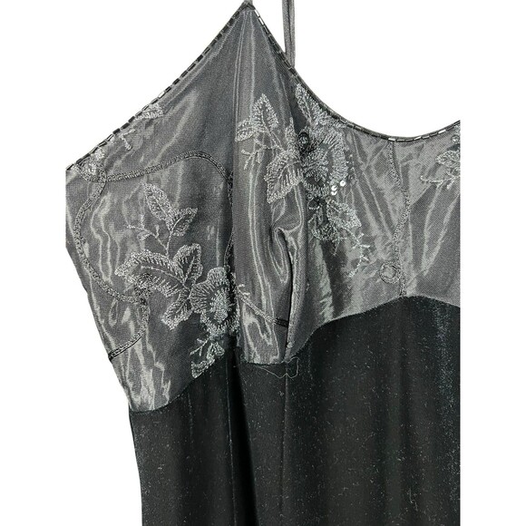 Lane Bryant NWT Babydoll Empire 18/20 Black Velvet Slip Dress Sequin Whimsigoth - Picture 5 of 16